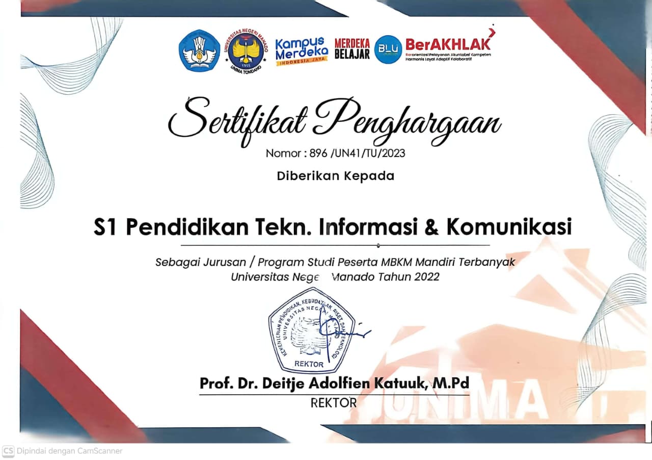Sertifikat Jurusan dengan Peserta MBKM Mandiri Terbanyak