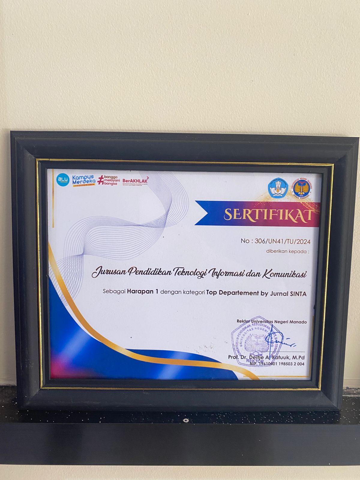 Harapan 1 Top Departement by Jurnal SINTA