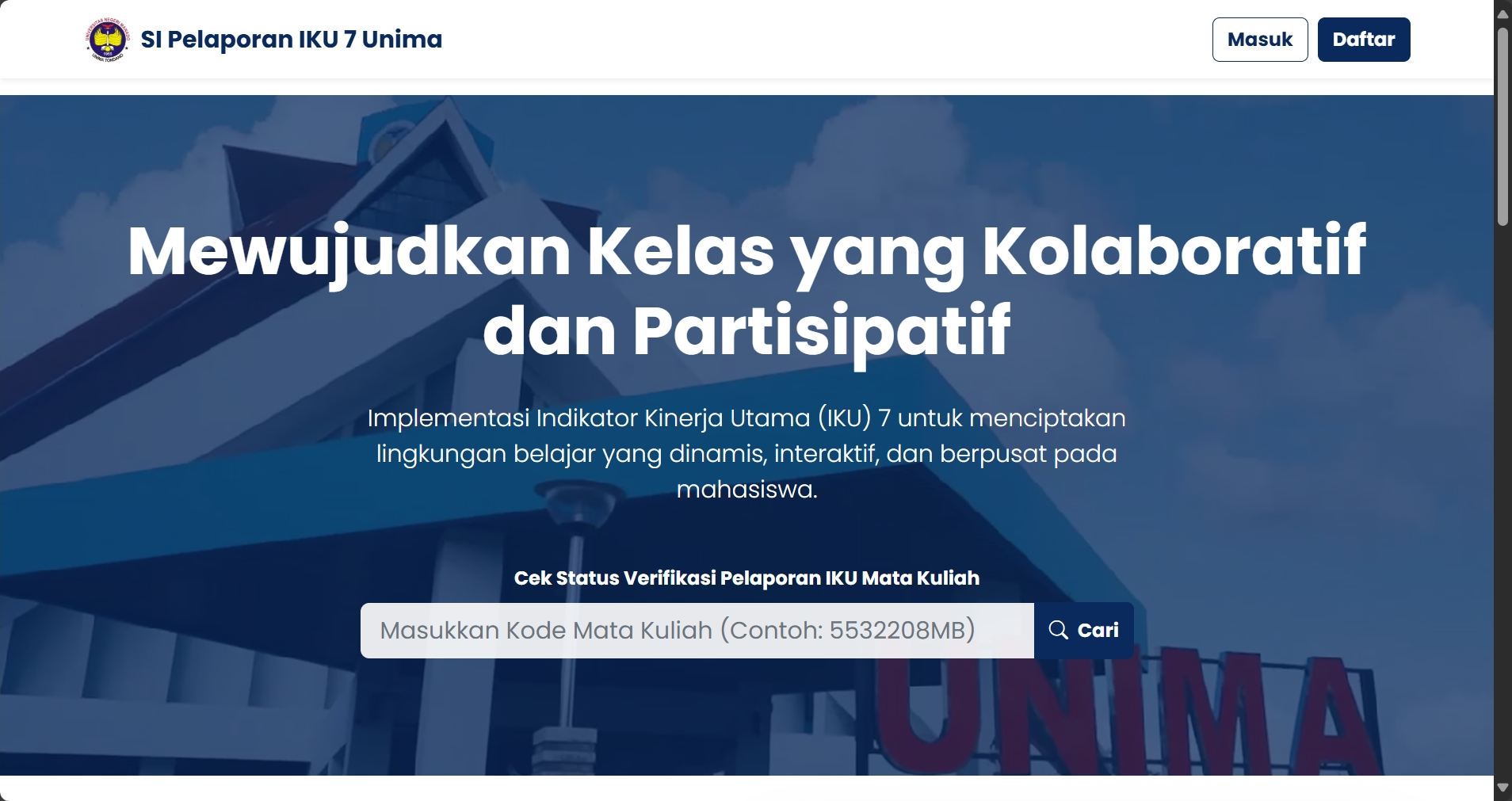 Sistem Pelaporan IKU 7 UNIMA